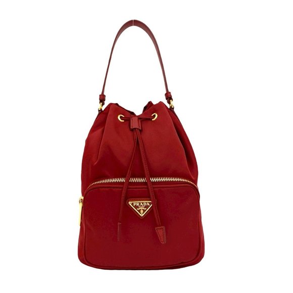 PRADA Red Leather Shoulder Bag - Picture 1 of 9